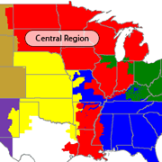 Map of the Central region for triennial review.