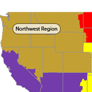 Map of the Northwest region for triennial review.