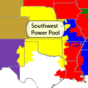 Map of the Southwest Power Pool Region for triennial review..