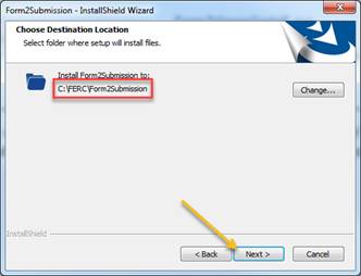 Screenshot of installation wizard.