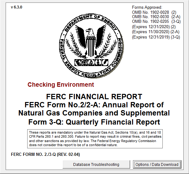 Screenshot of FERC form 2 download.