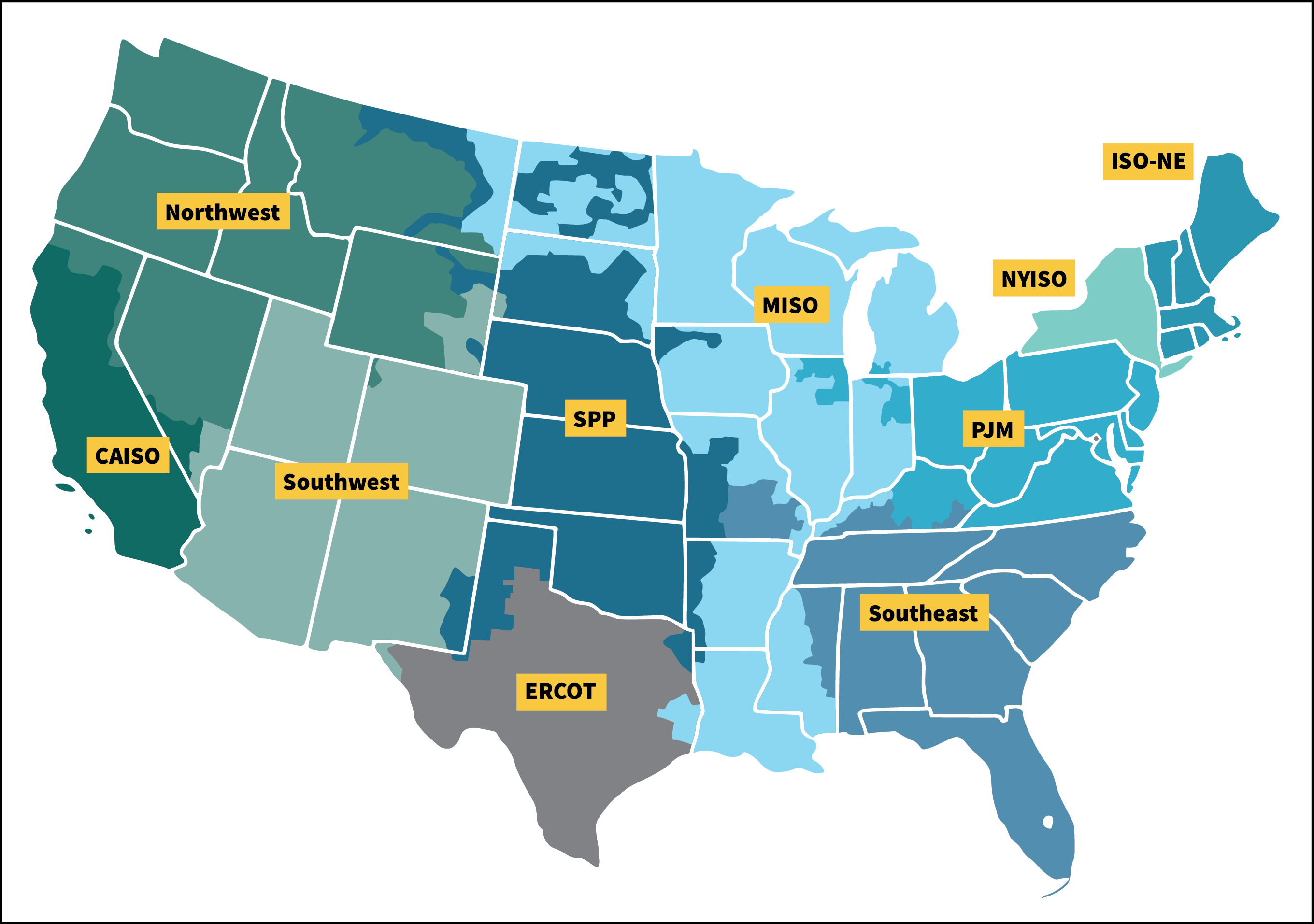RTO and ISO map