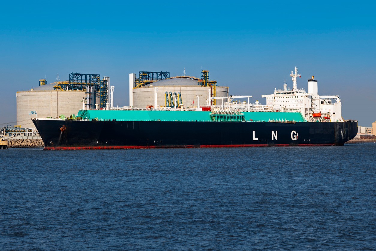 Picture showing an LNG tanker. 
