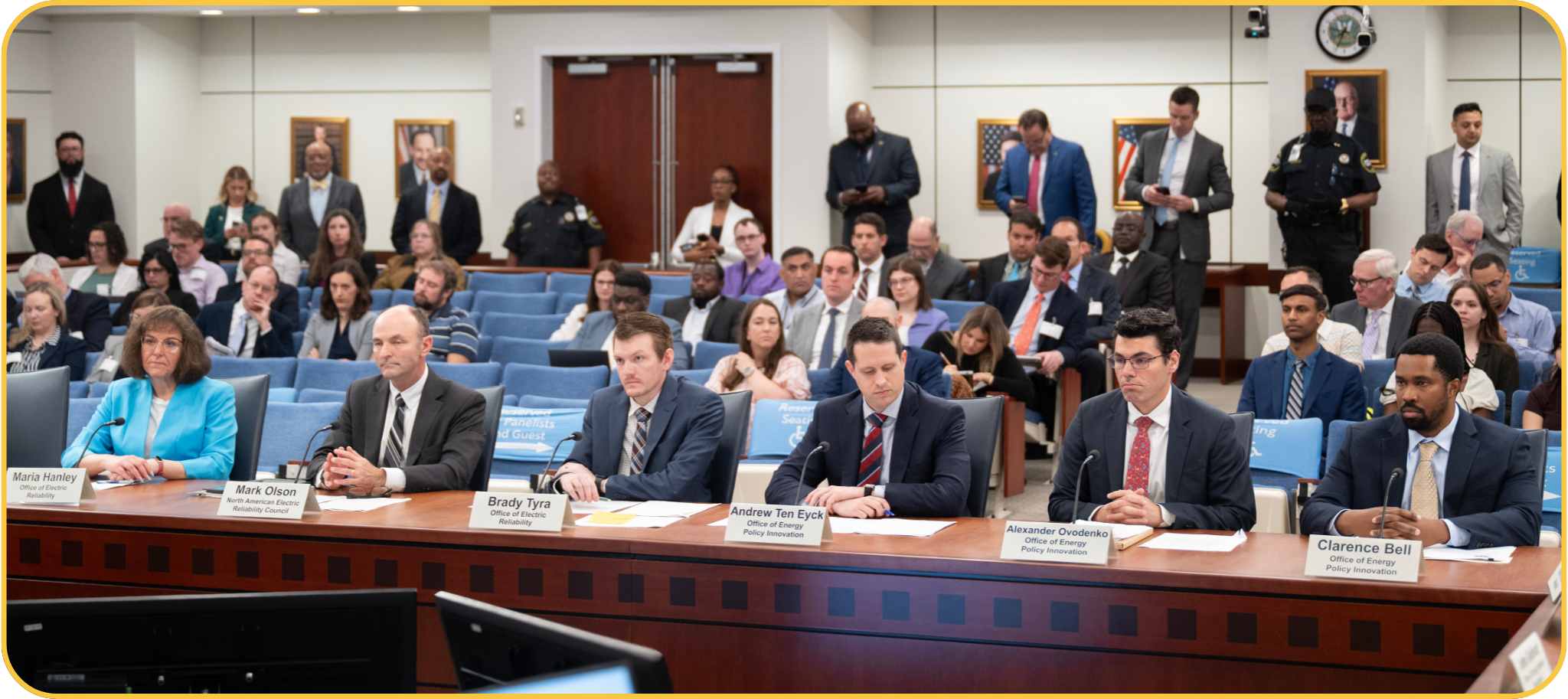 A photo of a FERC Commission Meeting in progress