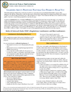 An image of the Learning About Proposed Natural Gas Projects Near You handout 