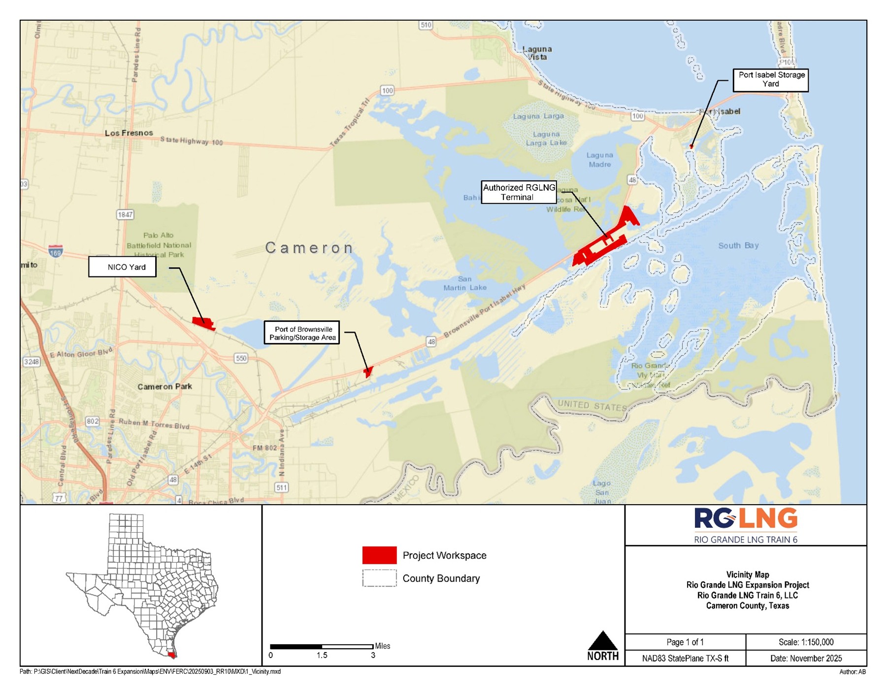 The general location of the Rio Grande Expansion Project