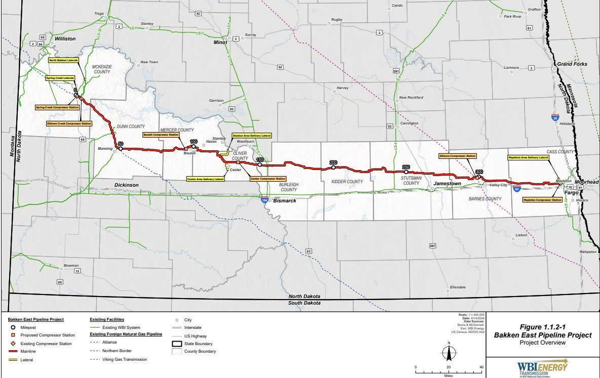 Bakken East Pipeline Project Map